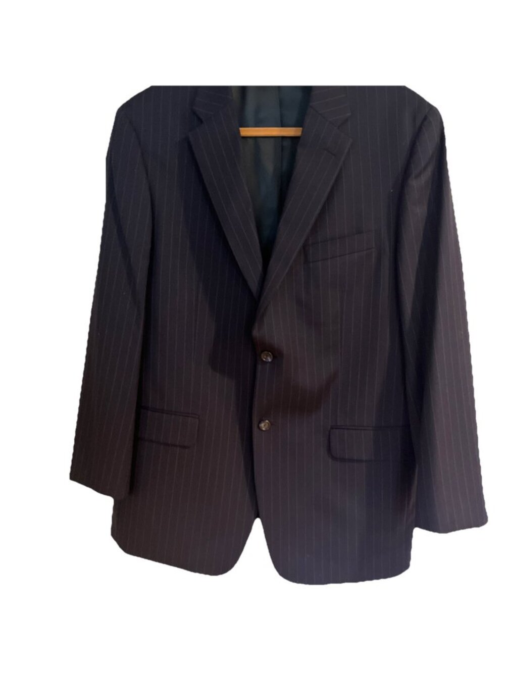 Jones New York Men’s Suit Jacket 42R Blue Pinstripe Wool Blazer 2 Button